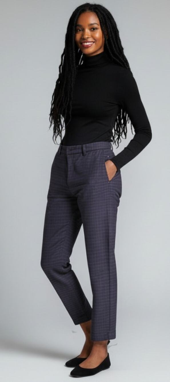 United Colors Of Benetton Womens Size 8 Wool Blue Plaid Pants NEW